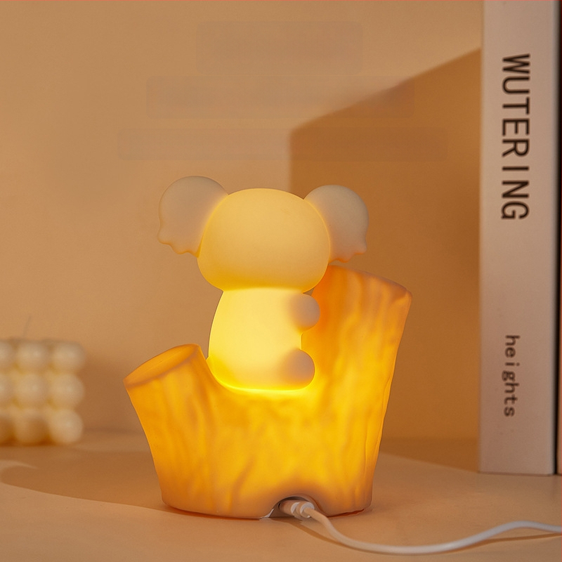 Koala silikoonist öövalgust Clap Lightiga, kaheastmeline heleduse reguleerimine, taimer, USB-laetav aku, karikatuur disain