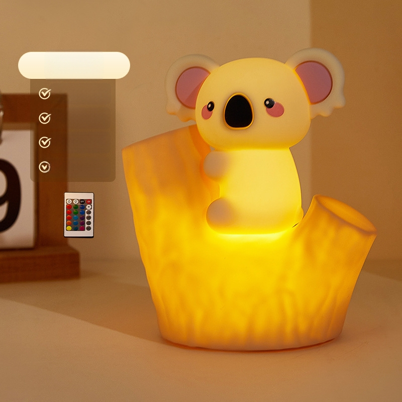 Koala silikoonist öövalgust Clap Lightiga, kaheastmeline heleduse reguleerimine, taimer, USB-laetav aku, karikatuur disain
