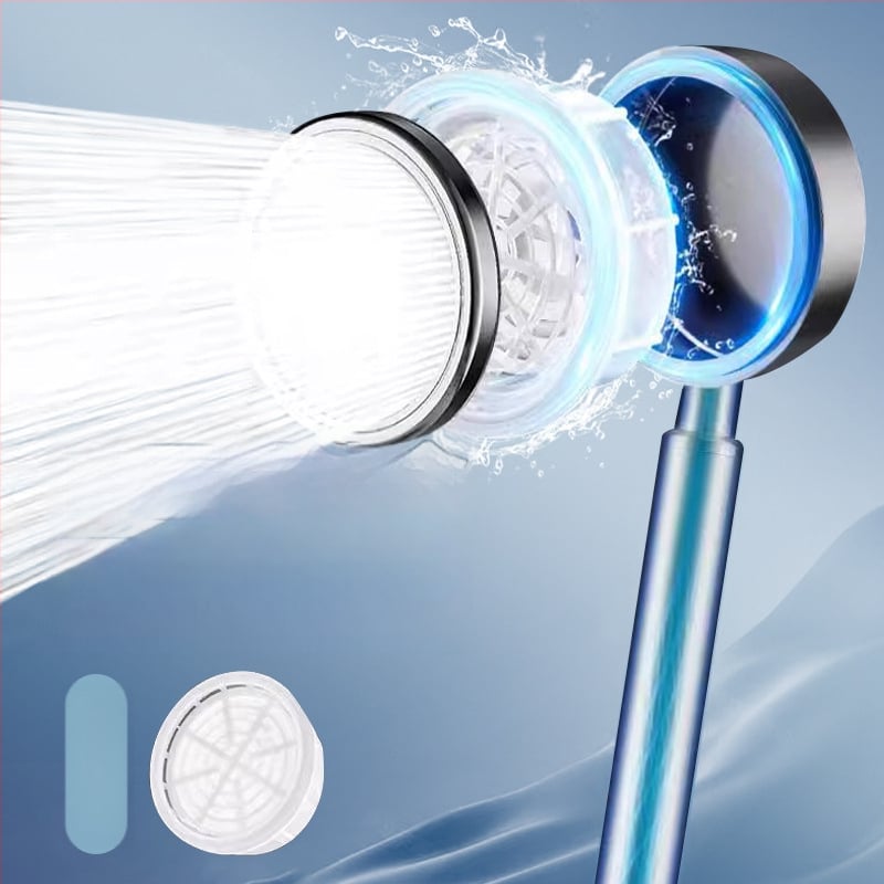 Ručná sprchová hlavica z nehrdzavejúcej ocele s integrovaným filtrom, odnímateľná pre čistenie, kruhový tvar