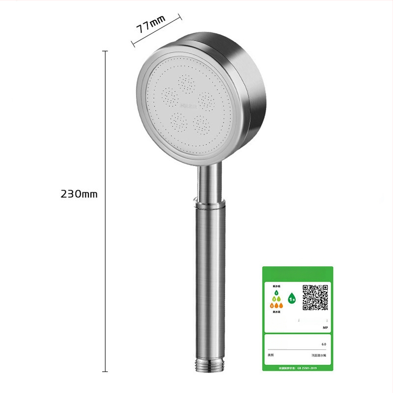 Rankinė dušo galvutė iš nerūdijančio plieno su įmontuotu filtru, nuimama valymui, apvali forma