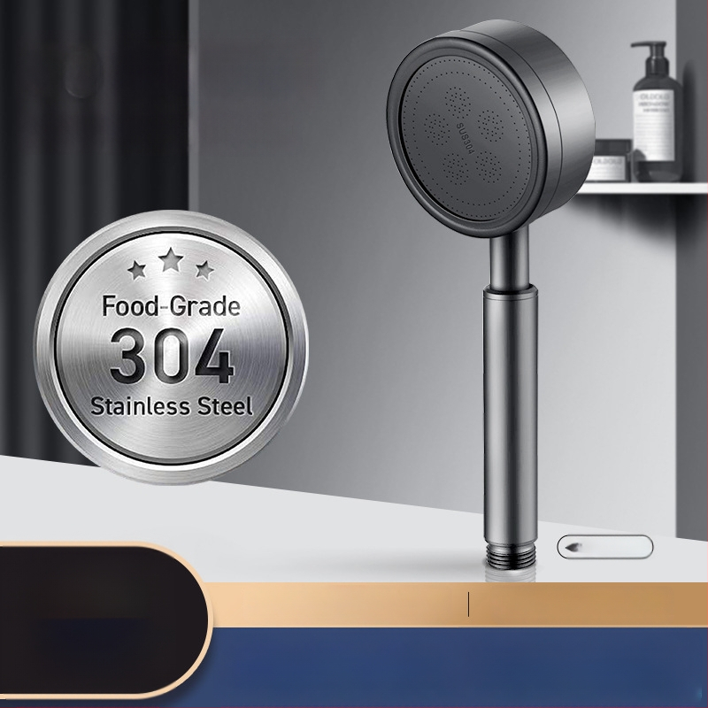 Rankinė dušo galvutė iš nerūdijančio plieno su įmontuotu filtru, nuimama valymui, apvali forma