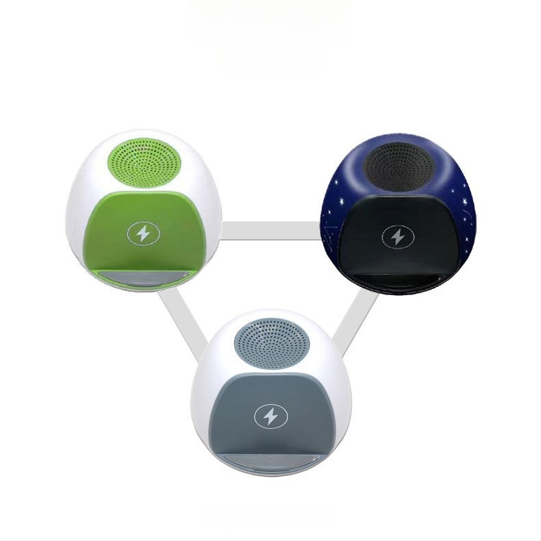 Bluetooth колона за бюро със слот за карта и безжично зареждане на телефон (Bluetooth 5.0, вградена батерия, слот за карта, безжично зареждане, честотен диапазон 100 Hz–20 kHz)