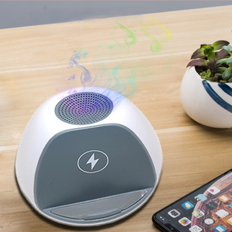 Bluetooth колона за бюро със слот за карта и безжично зареждане на телефон (Bluetooth 5.0, вградена батерия, слот за карта, безжично зареждане, честотен диапазон 100 Hz–20 kHz)