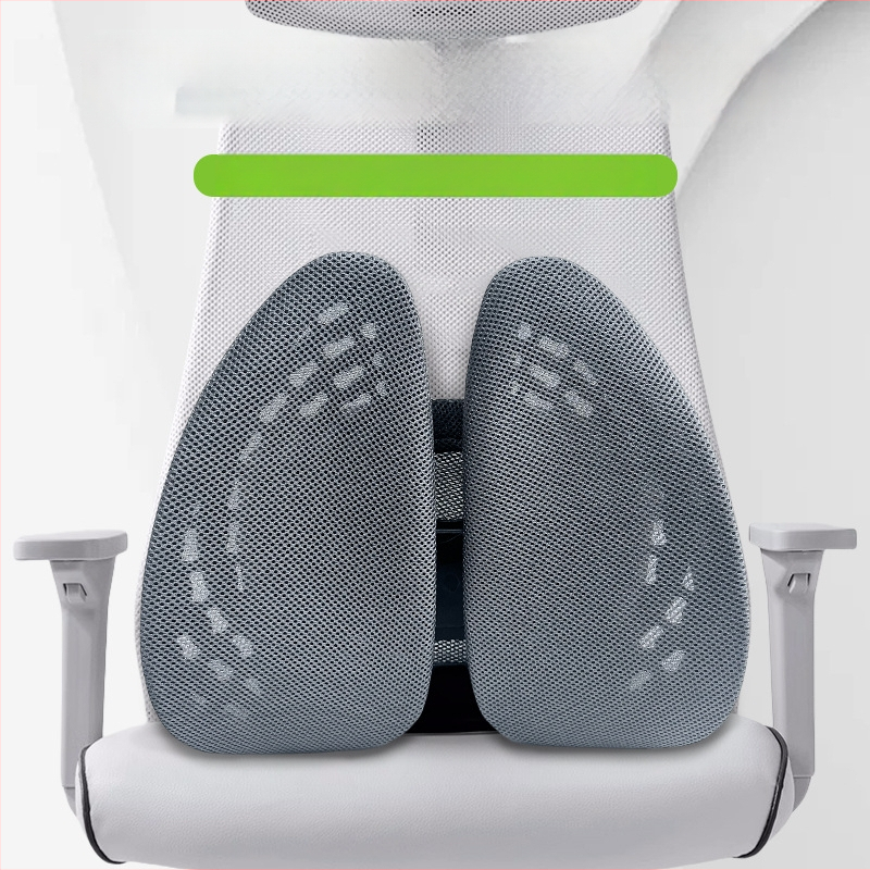 Ergonomický bedrový vankúš pre kancelársku stoličku – dýchajúca polyesterová tkanina, výplň z polyesterových vlákien, rám z polypropylénu, univerzálna kompatibilita, potlač loga