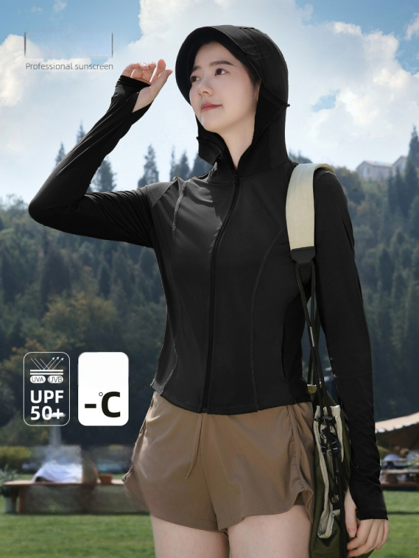 Naistele suvine kapuutsiga tuulejope, hingav polüester, UV kaitse UPF50+, kerge