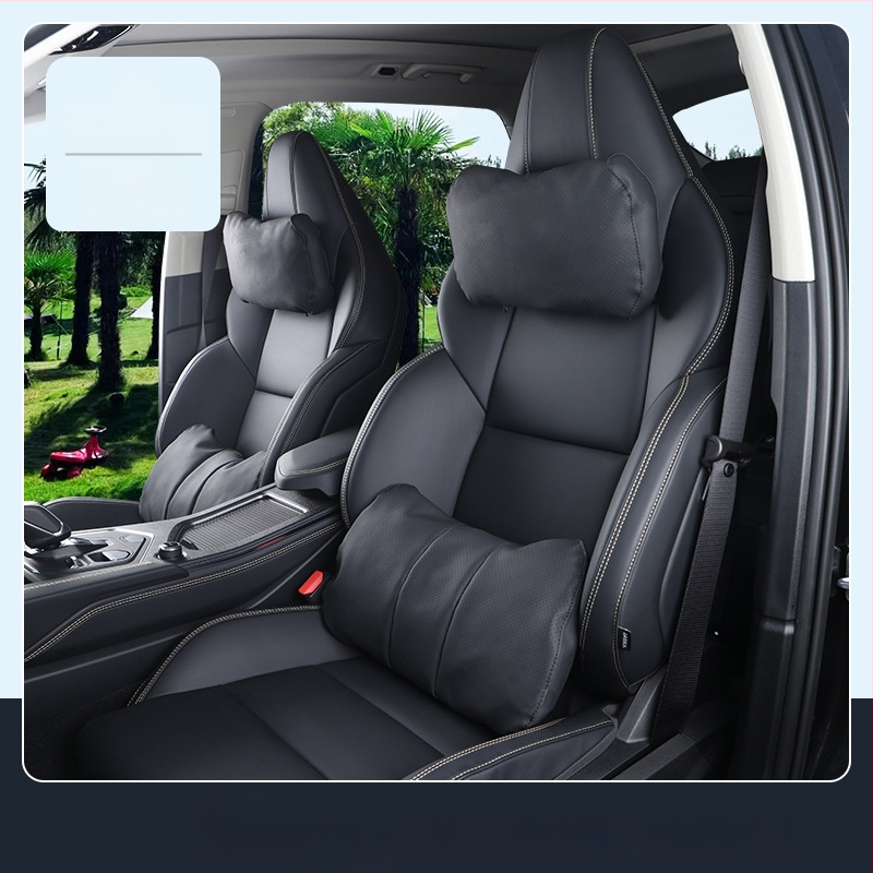 Universāls automašīnas galvas un kakla spilvens ar jostas atbalstu sporta sēdekļiem, saderīgs ar 25 modeļiem 01, visu sezonu, pielāgojams