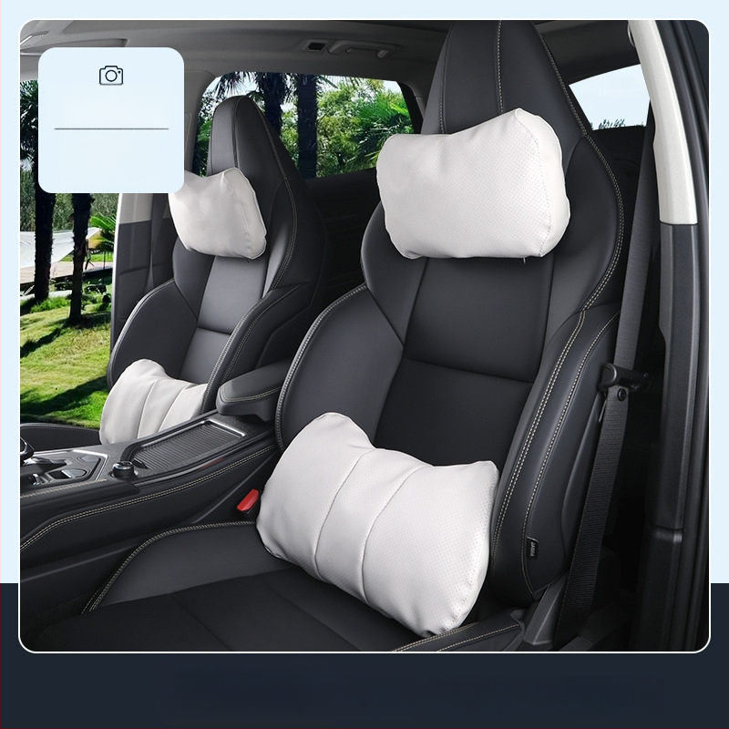 Universāls automašīnas galvas un kakla spilvens ar jostas atbalstu sporta sēdekļiem, saderīgs ar 25 modeļiem 01, visu sezonu, pielāgojams