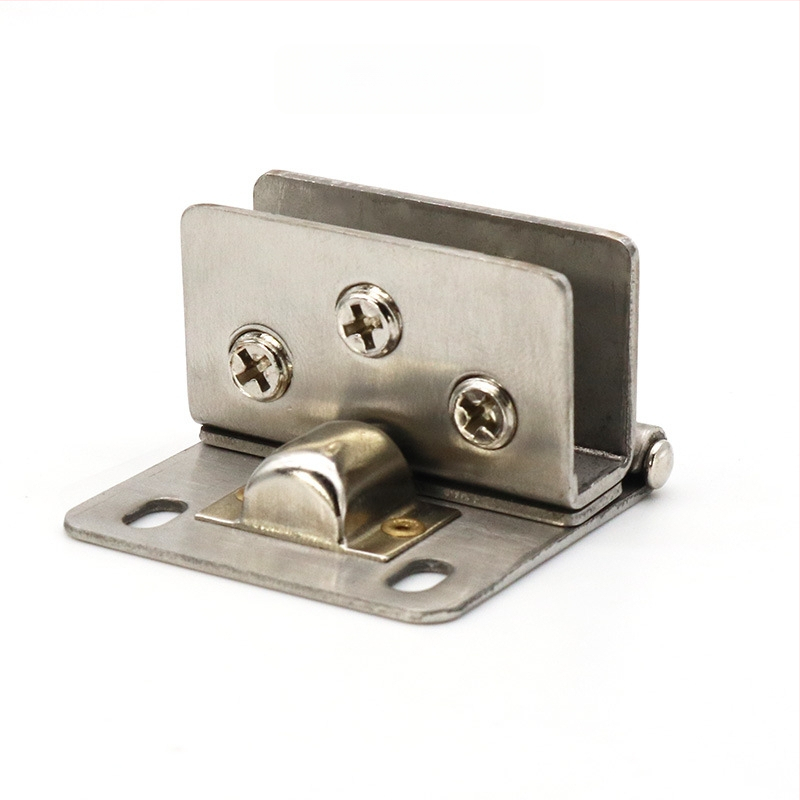 Pánt z nehrdzavejúcej ocele pre sklo – montáž bez vŕtania; vhodný pre vitríny, vinotéky, okná a ďalšie sklenené dvere; model ST500201; rozsah uchytenia 5–10 mm; povrch drôtový