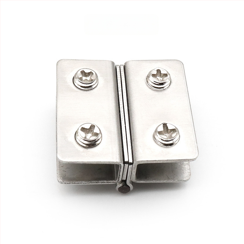 Pánt z nehrdzavejúcej ocele pre sklo – montáž bez vŕtania; vhodný pre vitríny, vinotéky, okná a ďalšie sklenené dvere; model ST500201; rozsah uchytenia 5–10 mm; povrch drôtový