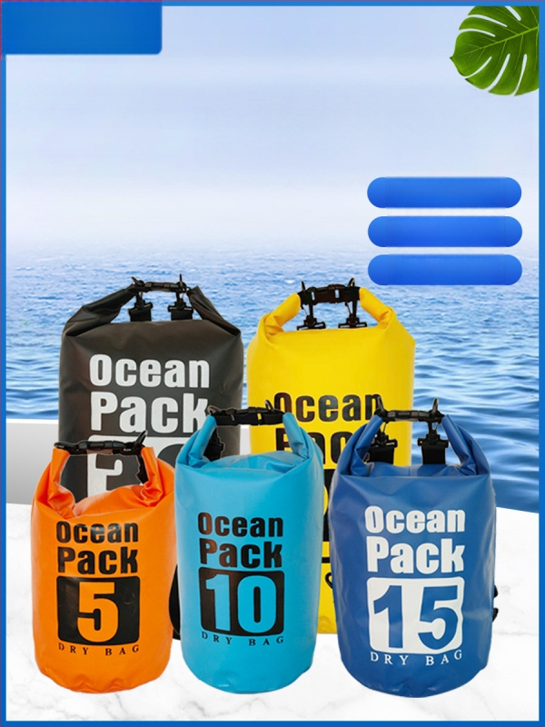 Outdoor batoh z PVC s sieťovým uzáverom pre horolezectvo, táborenie a splavovanie – nepremokavá tkanina; Prispôsobenie k dispozícii; Logo potlačené (Materiál: PVC; Tkanina: Nepremokavá; Prispôsobenie: Áno; Logo: Potlačené; Kapacita: Pozrite si detaily)