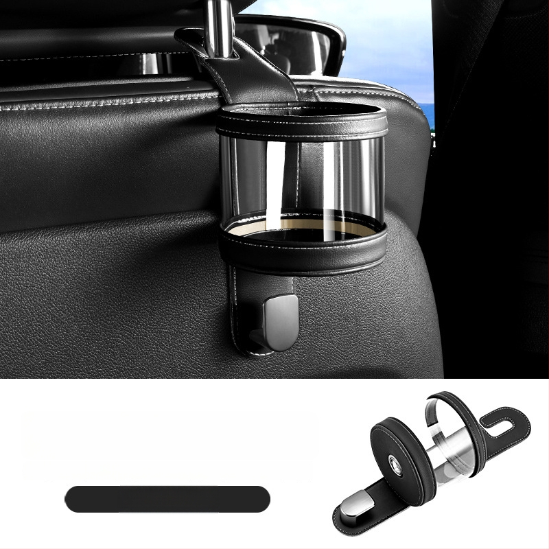 Държач за чаша за задната седалка на автомобил – кожен, модел 591, за облегалката на седалката, мултифункционално задно пространство за съхранение