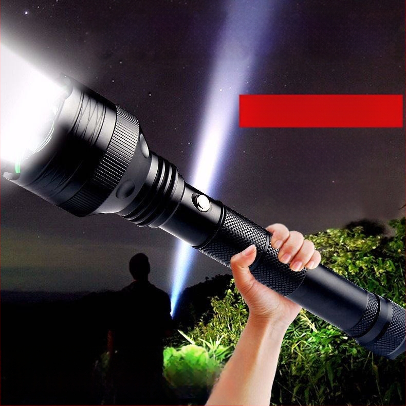 Fanhuo käsitsi LED taskulamp – laetav, alumiiniumisulam, 6800mAh, 10W, ulatus 200–500 m, mudel Anti-Riot