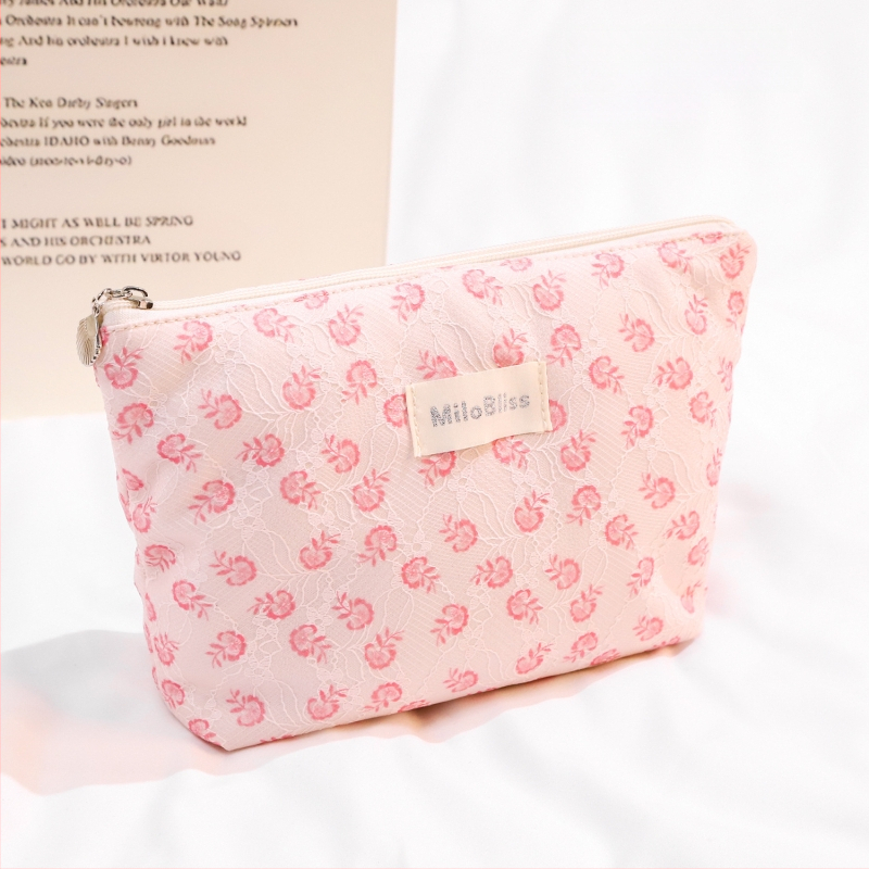 Make-up taška s veľkou kapacitou, skladacia, kvetinový vzor, mestský minimalistický štýl