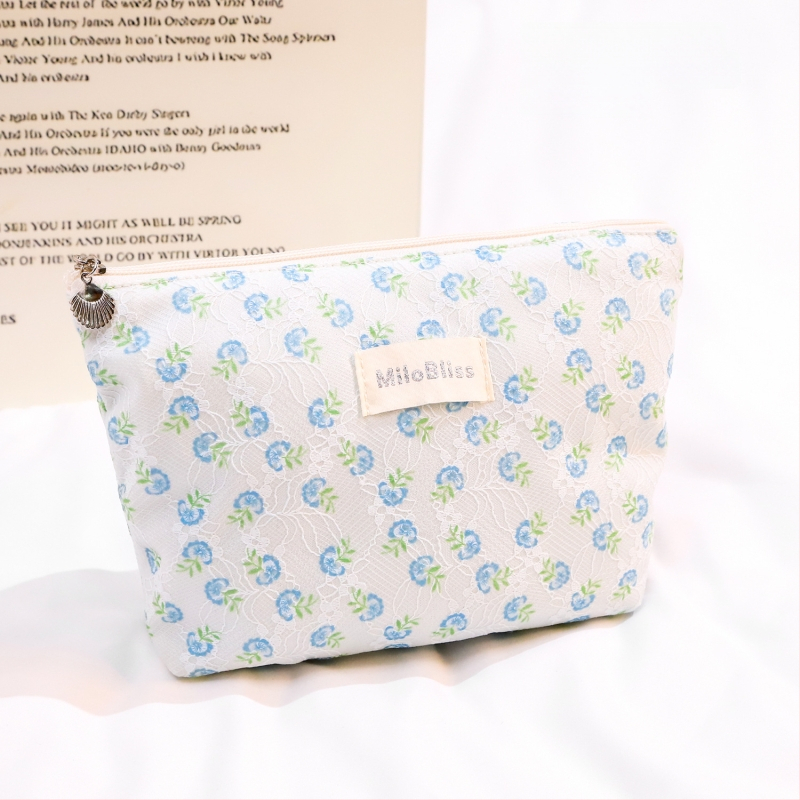 Make-up taška s veľkou kapacitou, skladacia, kvetinový vzor, mestský minimalistický štýl