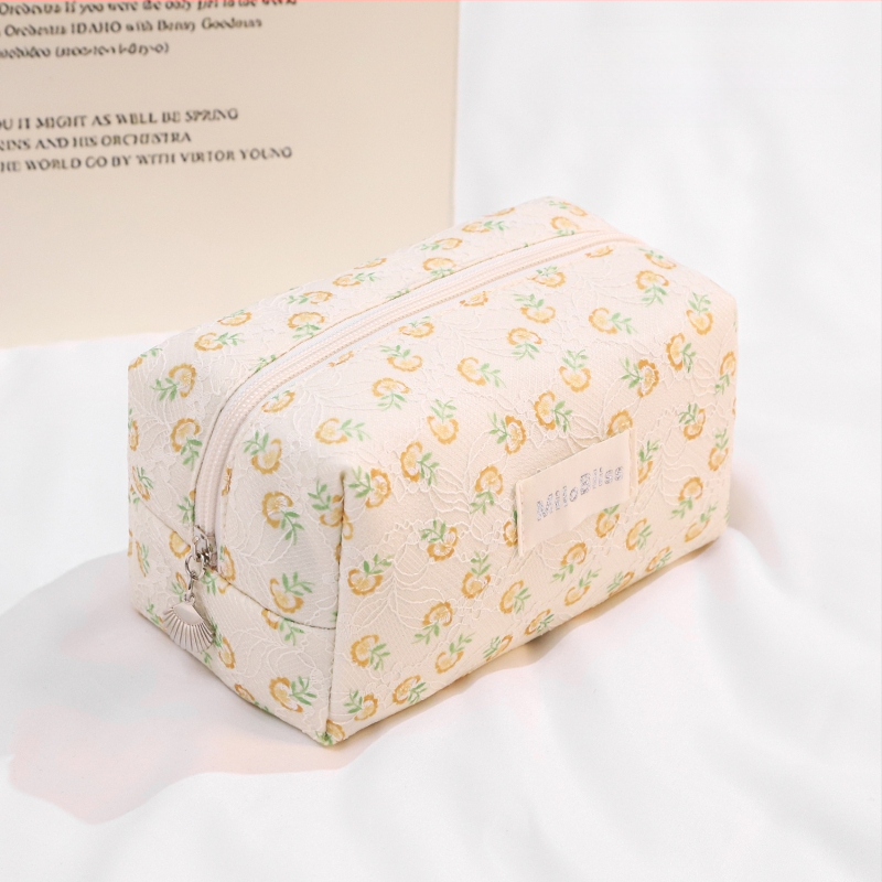 Make-up taška s veľkou kapacitou, skladacia, kvetinový vzor, mestský minimalistický štýl