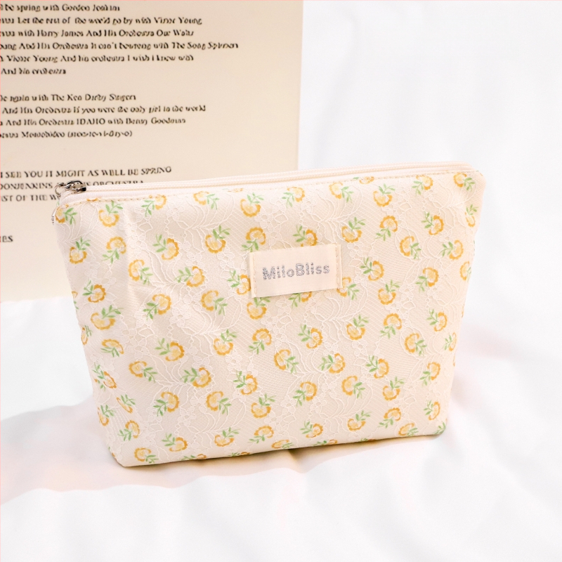 Make-up taška s veľkou kapacitou, skladacia, kvetinový vzor, mestský minimalistický štýl