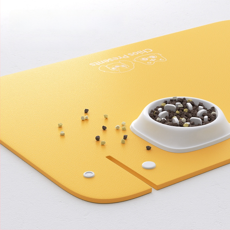 Nahktoidumat kassidele — veekindel libisemisvastane toidumat, pool-sulgunud disain, mudel DZ, Hengwei