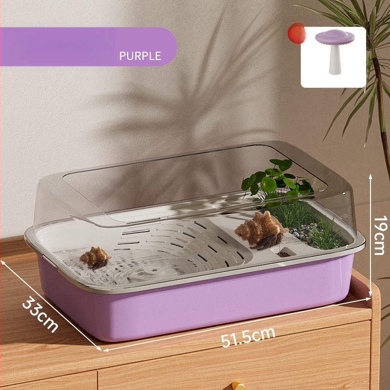 Box na chov Hermit Crab s lezeckým rámom, vodnou pumpou a úkryptom; Tank na chov korytnačiek – potreby pre domáce zvieratá (Hmotnosť 1.28 kg; Rozmanitosť Brazilian Turtle; Druh: Turtle; Tvar tela: Toy Type)