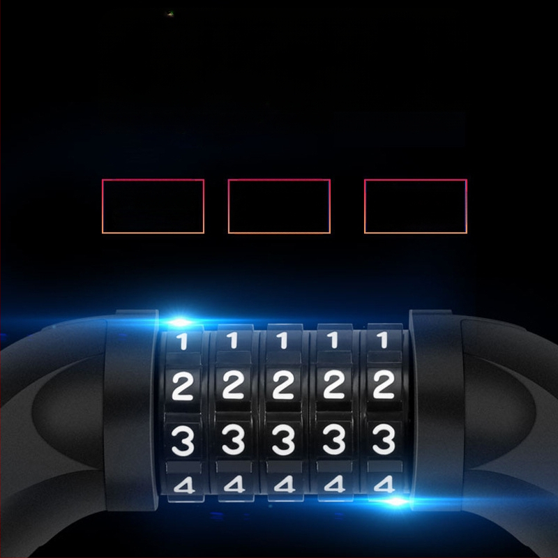 Viisnumbriline parooliga ahelaluk, segatud terasest, 500 g, sobib jalgrattale, elektrisõidukile ja motorrattale