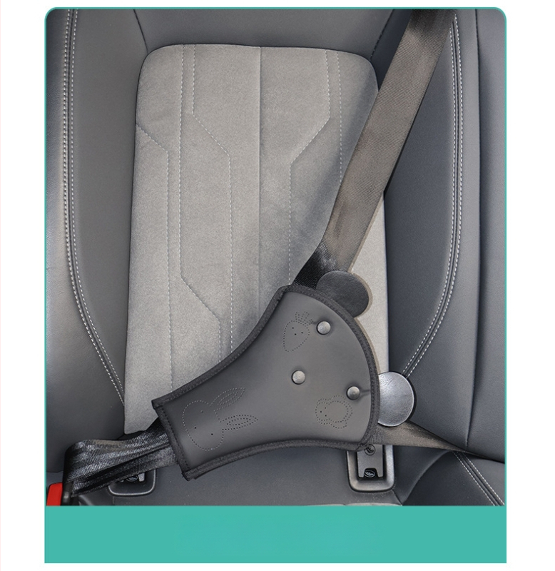 Detektor autoväz pre deti s roztomilým ramenným vankúšom a obmedzovačom brucha s roztomilým zajačikom – Materiál: PU soft leather sponge; Personalizácia k dispozícii; Nastaviteľný dizajn