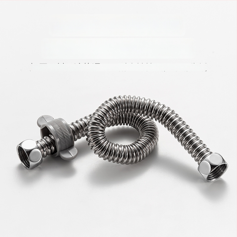 304 nerezová oceľová gofrovaná hadica pre ohrievač vody a toaletu – vstup/výstup, horúca a studená voda, závitové pripojenie, 0–95°C, 1,5 MPa