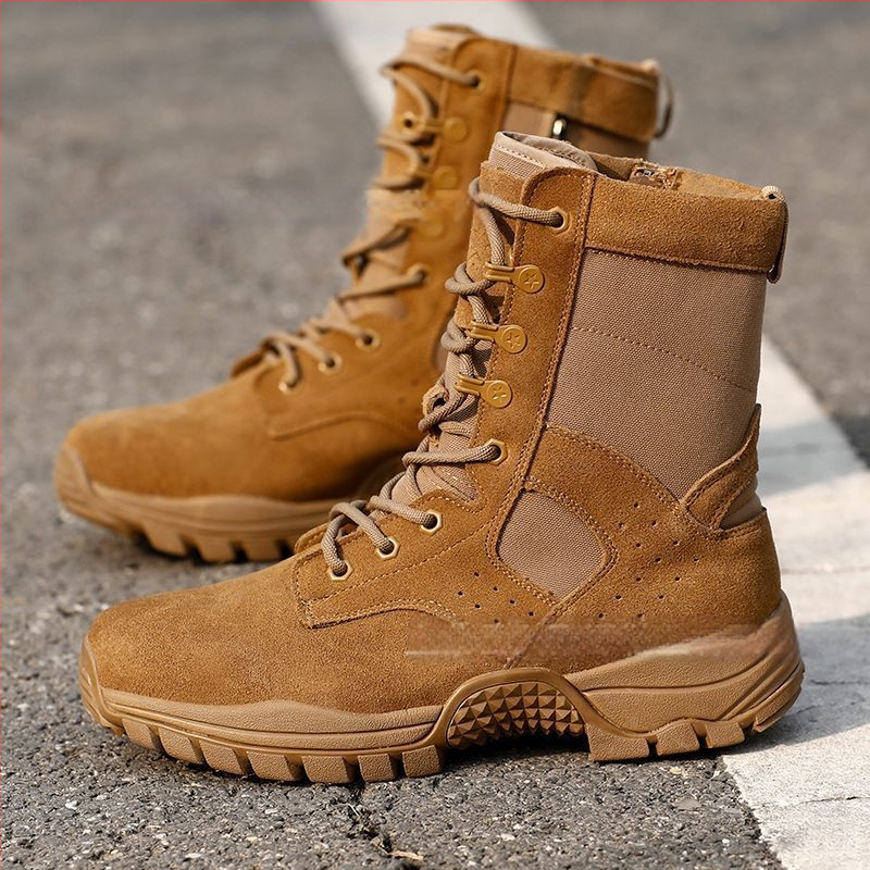 Тактически ботуши за бой и тренировки със страничен цип — ZX Top Layer; водоустойчив велур + нейлон; вътрешен цип YKK; Унисекс; за бягане, походи и бойни изкуства/самозащита