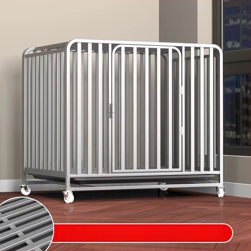 Кучешка клетка с разделение за тоалет и удебелена подсилена конструкция от неръждаема стомана, код Ue123