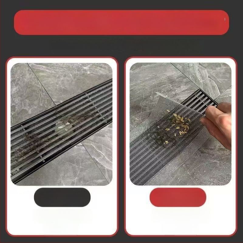 Vienkartinė lipni grindų nuotekų filtro juostelė, anti blokavimo filtras, stiklo pluošto tinklelis, ritinys, 220 vnt dėžutėje