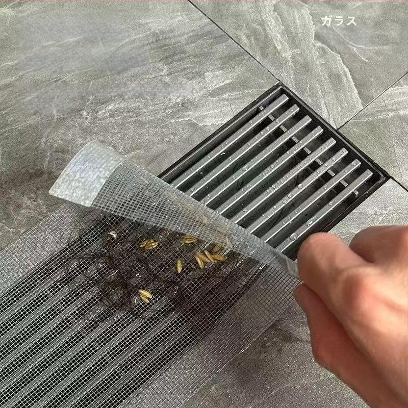 Vienkartinė lipni grindų nuotekų filtro juostelė, anti blokavimo filtras, stiklo pluošto tinklelis, ritinys, 220 vnt dėžutėje