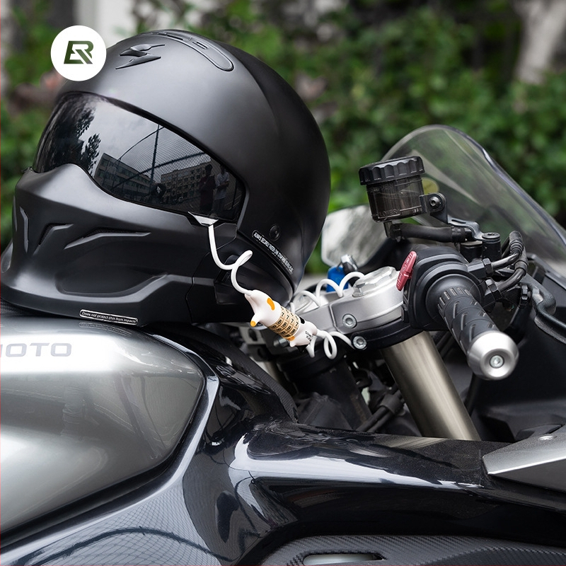 ROCKBROS parooliga lukk jalgratastele, mootorratastele ja kiivritele — kaasaskantav turvasulg, mille kabel on tsingi sulam/ABS/PVC kattega terastraadiga