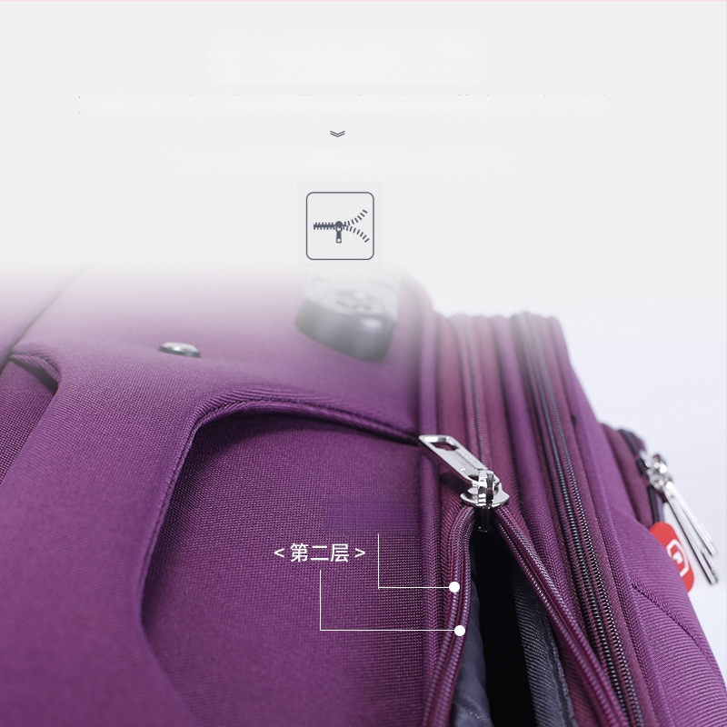 Oxford auduma ceļojumu koferis ar rāvējslēdzēja aizvērumu, universālie riteņi, zādzību aizsardzība, modelis 906#