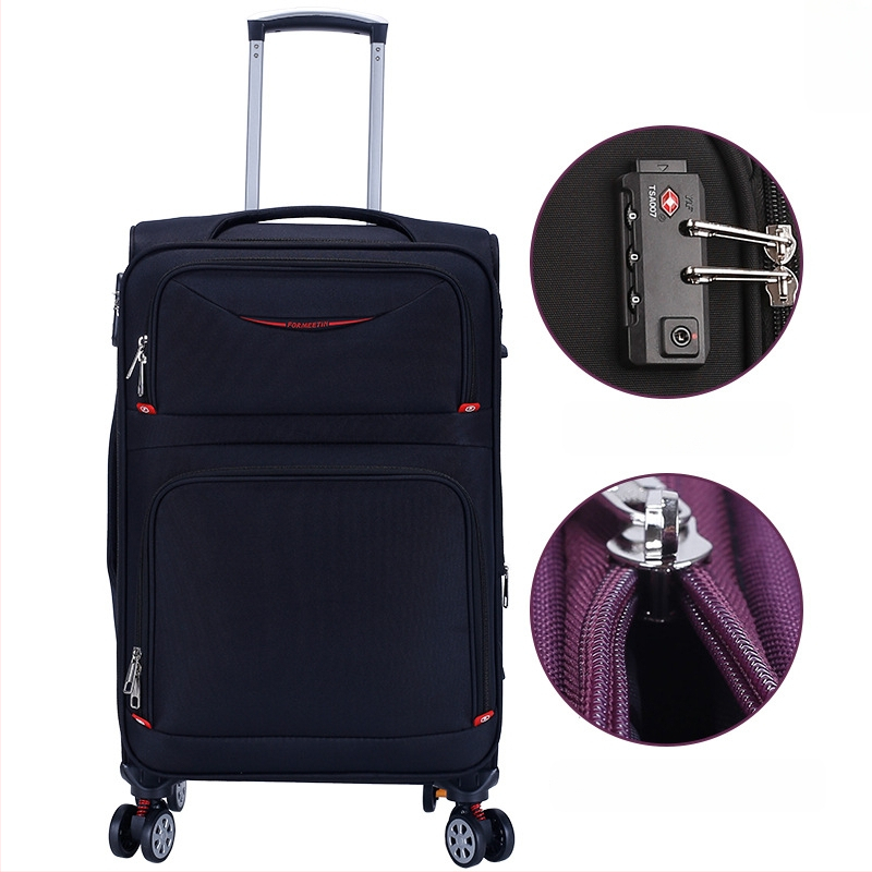 Oxford auduma ceļojumu koferis ar rāvējslēdzēja aizvērumu, universālie riteņi, zādzību aizsardzība, modelis 906#