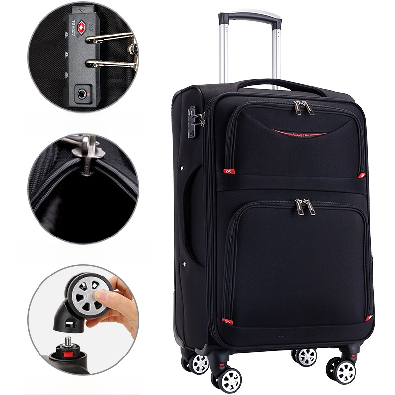 Oxford auduma ceļojumu koferis ar rāvējslēdzēja aizvērumu, universālie riteņi, zādzību aizsardzība, modelis 906#