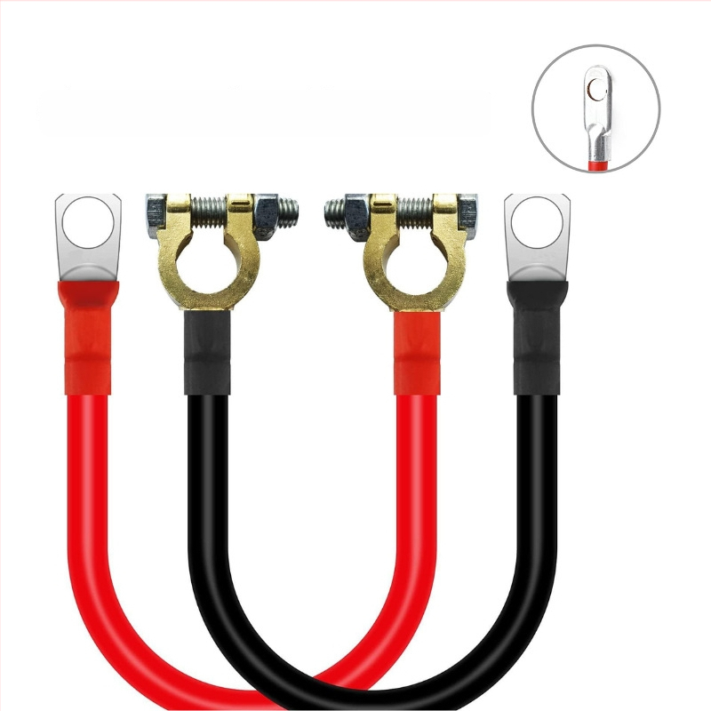 Vlastný vyrobený kábel na pripojenie batérie pre solárny invertor, s terminálmi, Kód produktu X-d001, Rozsah použitia: solárne fotovoltické panely, batérie v autách, lode