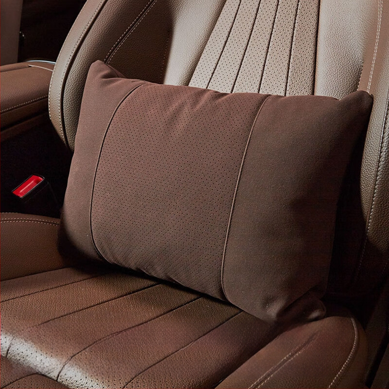 Universālais auto galvas spilvens ar jostas atbalstu, perforēta samta virsma, bio fleece pildījums, visu sezonu, pielāgojams