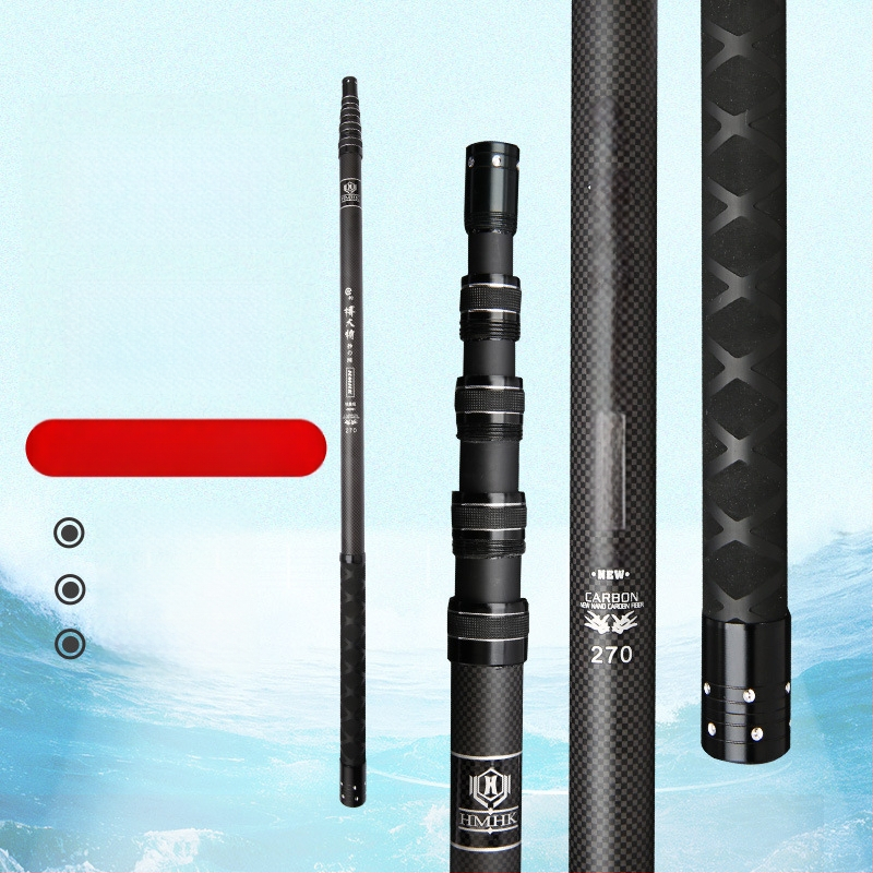 Karbonová rybárska palica, 5-článkový teleskopický prút, hmotnosť 50