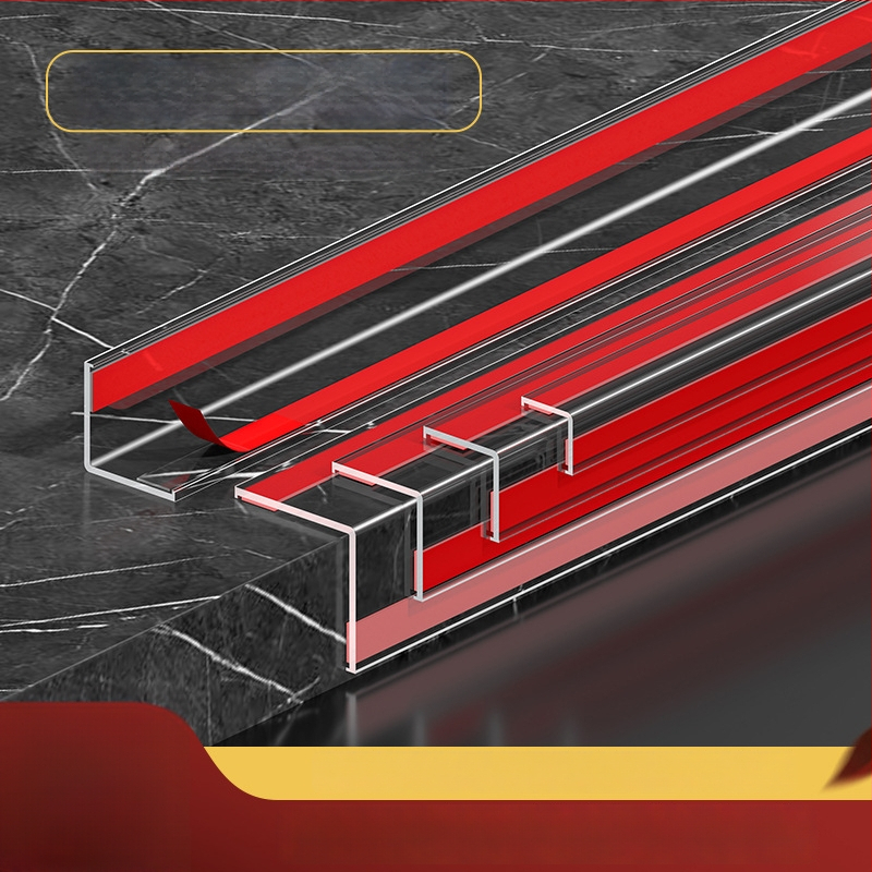 PVC stūra aizsargs sienai, pašlīmējošs, L-veida malas profils, 3,35 m garums, keramisko flīžu malu aizsardzībai