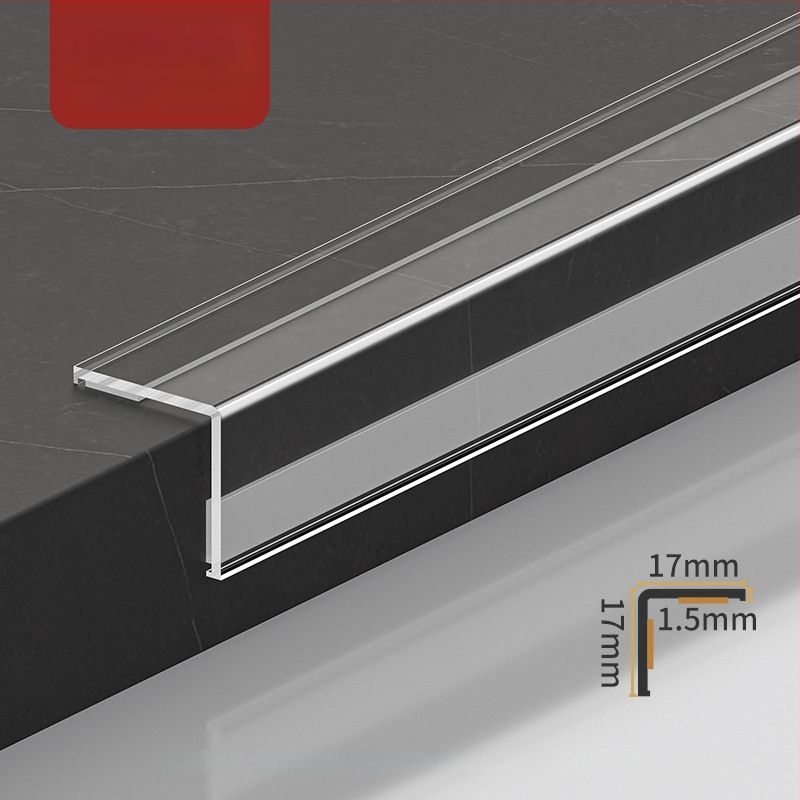 PVC stūra aizsargs sienai, pašlīmējošs, L-veida malas profils, 3,35 m garums, keramisko flīžu malu aizsardzībai