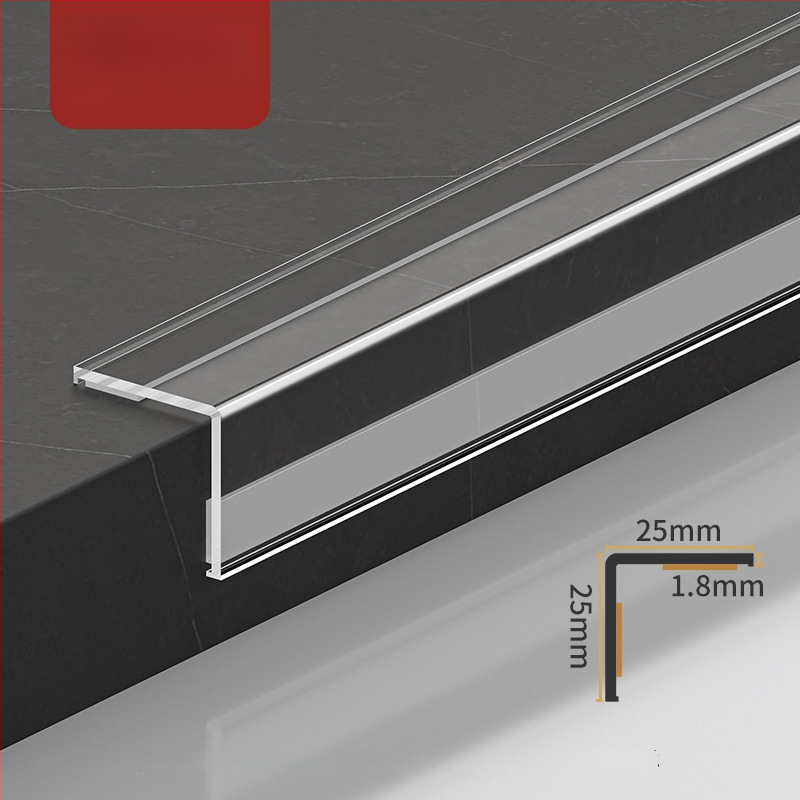 PVC stūra aizsargs sienai, pašlīmējošs, L-veida malas profils, 3,35 m garums, keramisko flīžu malu aizsardzībai