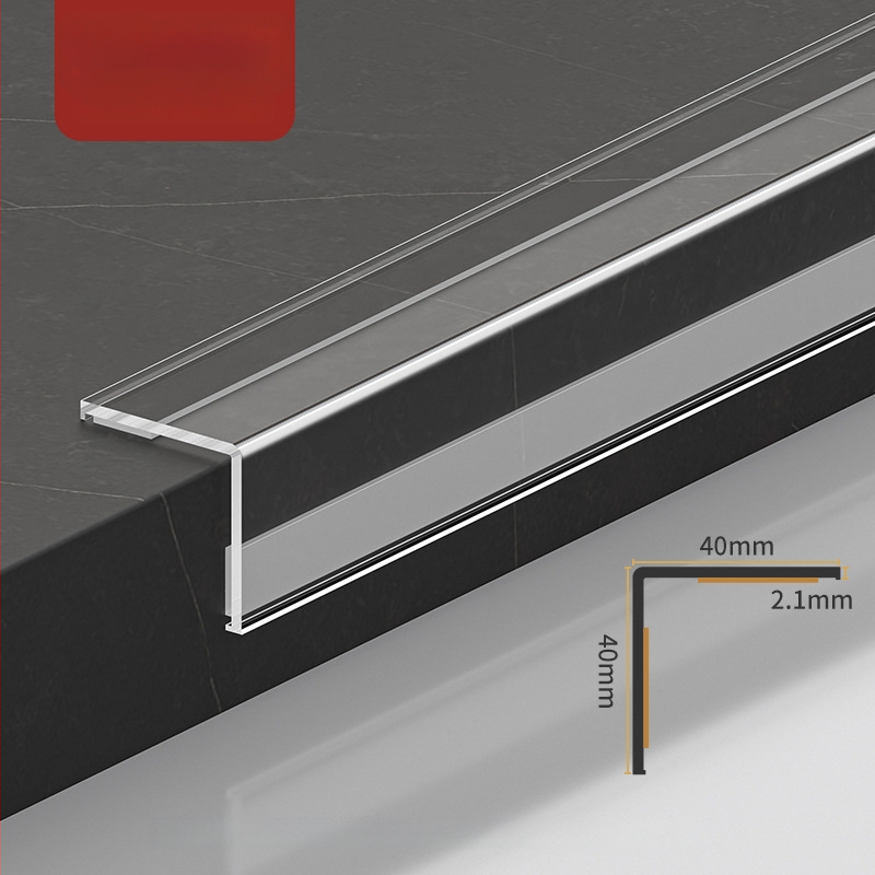 PVC stūra aizsargs sienai, pašlīmējošs, L-veida malas profils, 3,35 m garums, keramisko flīžu malu aizsardzībai