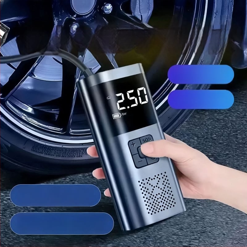 Auto núdzový štartér s vstavanou pumpou na vzduch, 220W, dvojvalcový kompresor, prietok vzduchu 30 L/min, digitálny displej, USB napájanie