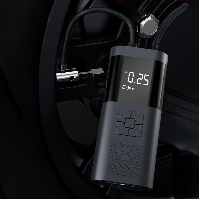 Auto núdzový štartér s vstavanou pumpou na vzduch, 220W, dvojvalcový kompresor, prietok vzduchu 30 L/min, digitálny displej, USB napájanie