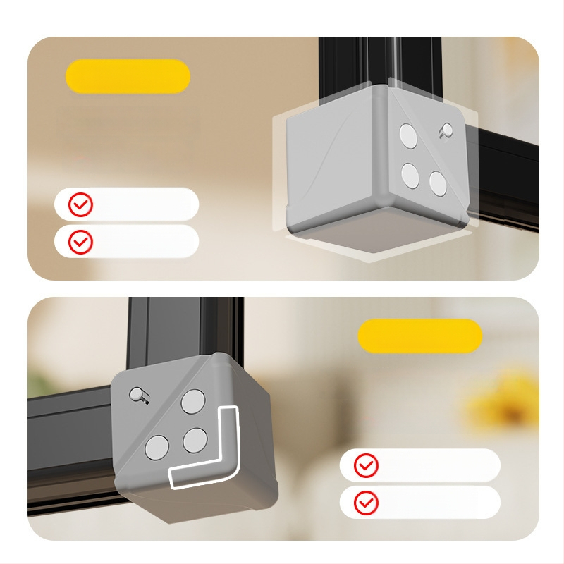 Hlinírový ochranný roh okna s plným krytím, proti kolízii, pre vnútorné otváranie okien, súprava ochrany dverí a okien, so dvomi magnetmi