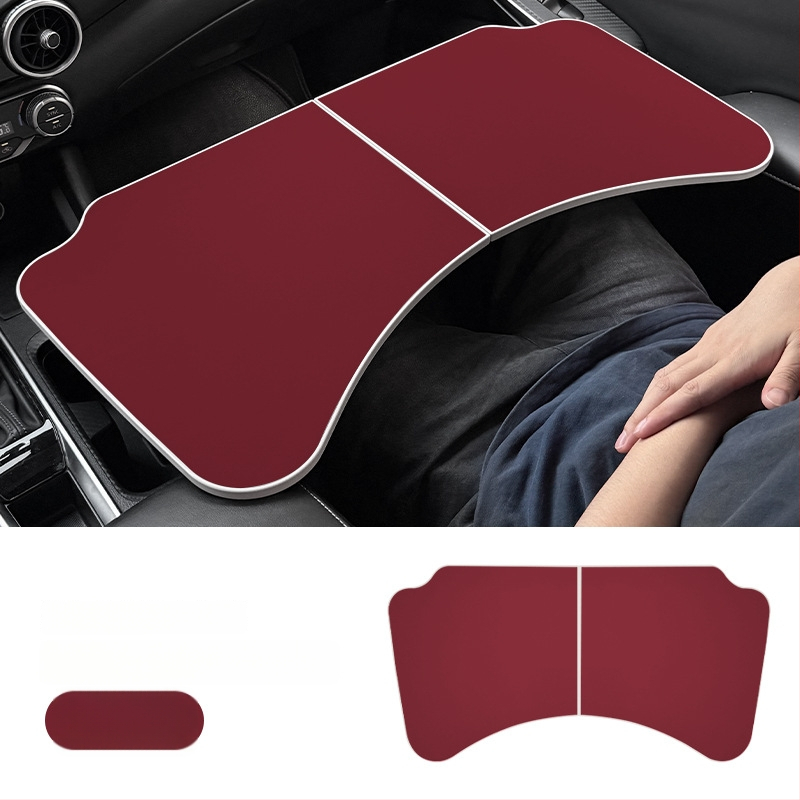 Sklopný malý stolík do auta z ABS plastu + koža; viacúčelový stolík na stolovanie, zábavu, prácu a notebook; tlač loga k dispozícii.