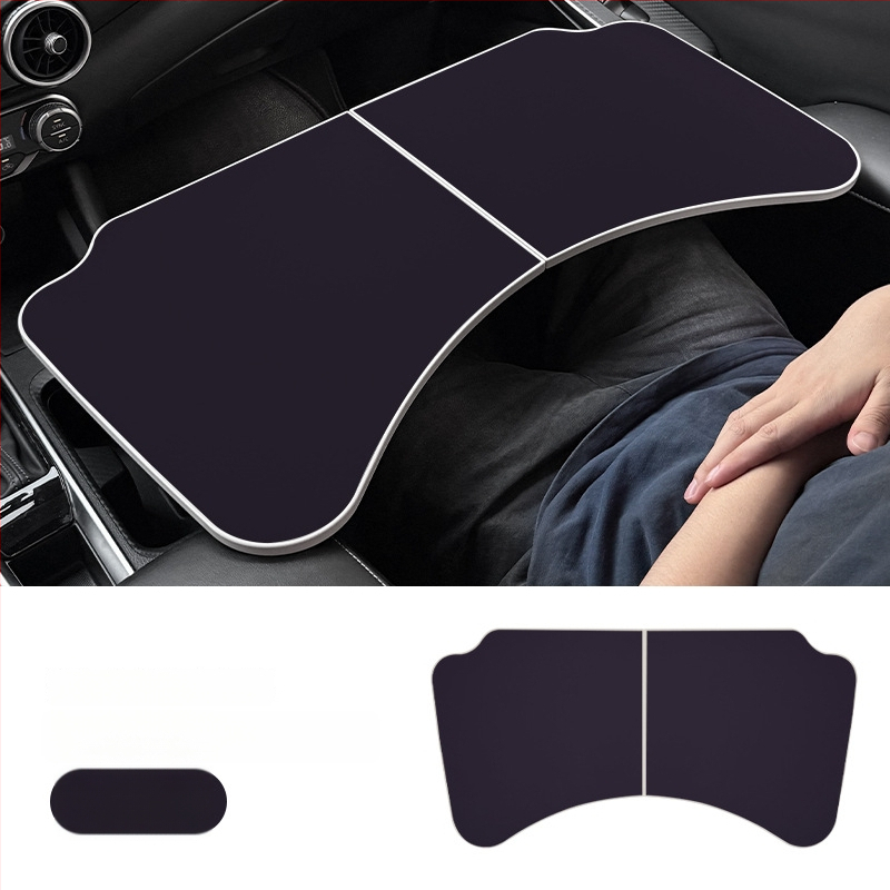 Sklopný malý stolík do auta z ABS plastu + koža; viacúčelový stolík na stolovanie, zábavu, prácu a notebook; tlač loga k dispozícii.