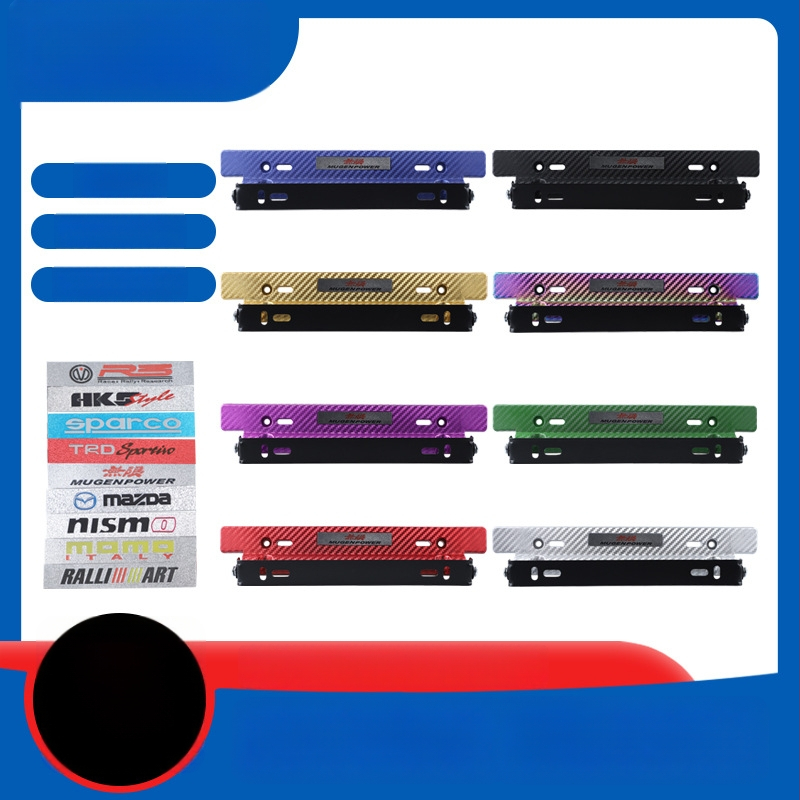 Držiak na poznávaciu značku s slotom na kartu, vzor z karbónového vlákna, nastaviteľný uhol otáčania, z plastu, univerzálne osadenie