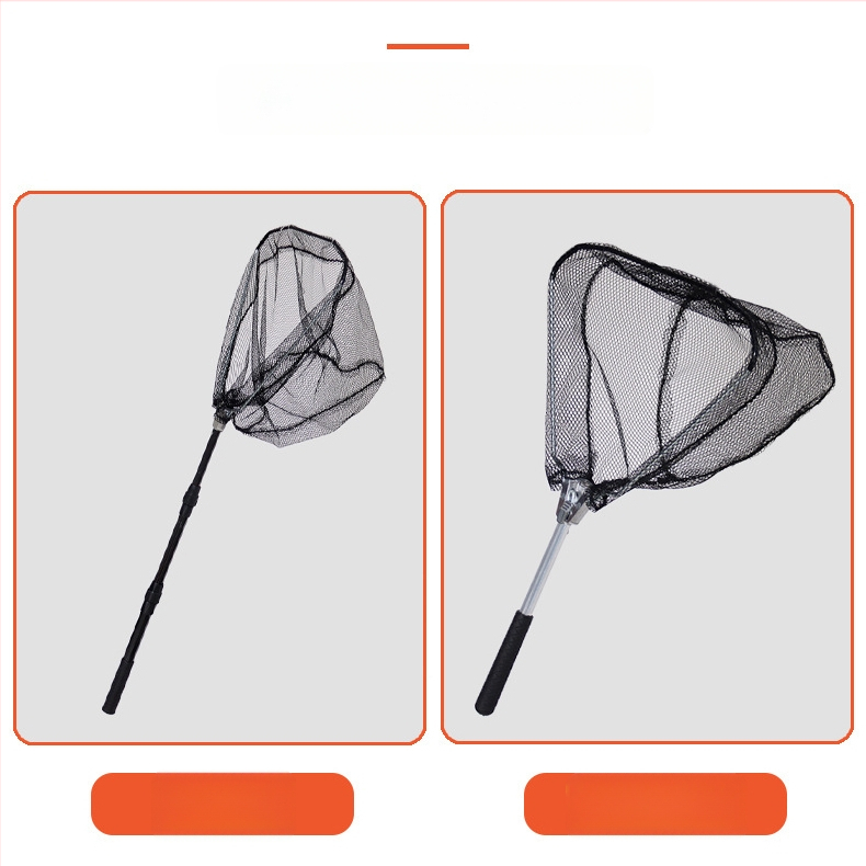 Nylonová trojuholníková skladacia sieť na rybolov, teleskopická, prenosná