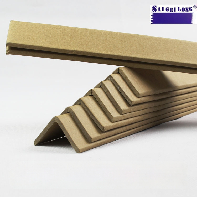 L-tvarovaný ochranný roh z papiera — kraftový papier, spracovanie papierovým strojom, potlačené logo, tvrdený