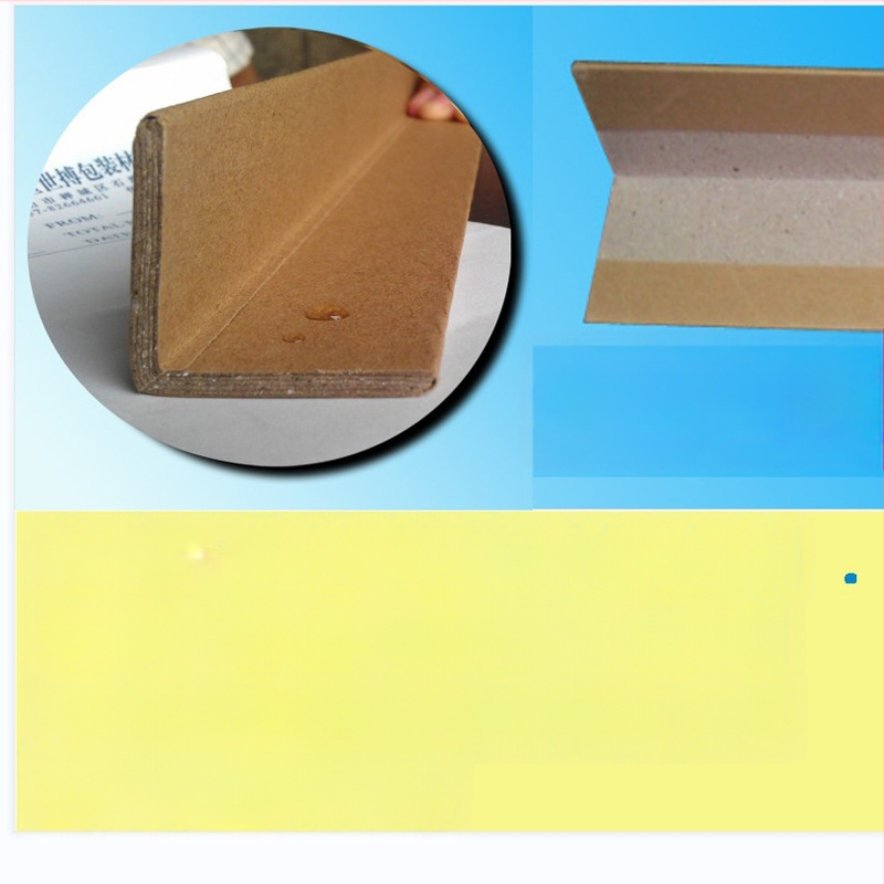 L-tvarovaný ochranný roh z papiera — kraftový papier, spracovanie papierovým strojom, potlačené logo, tvrdený