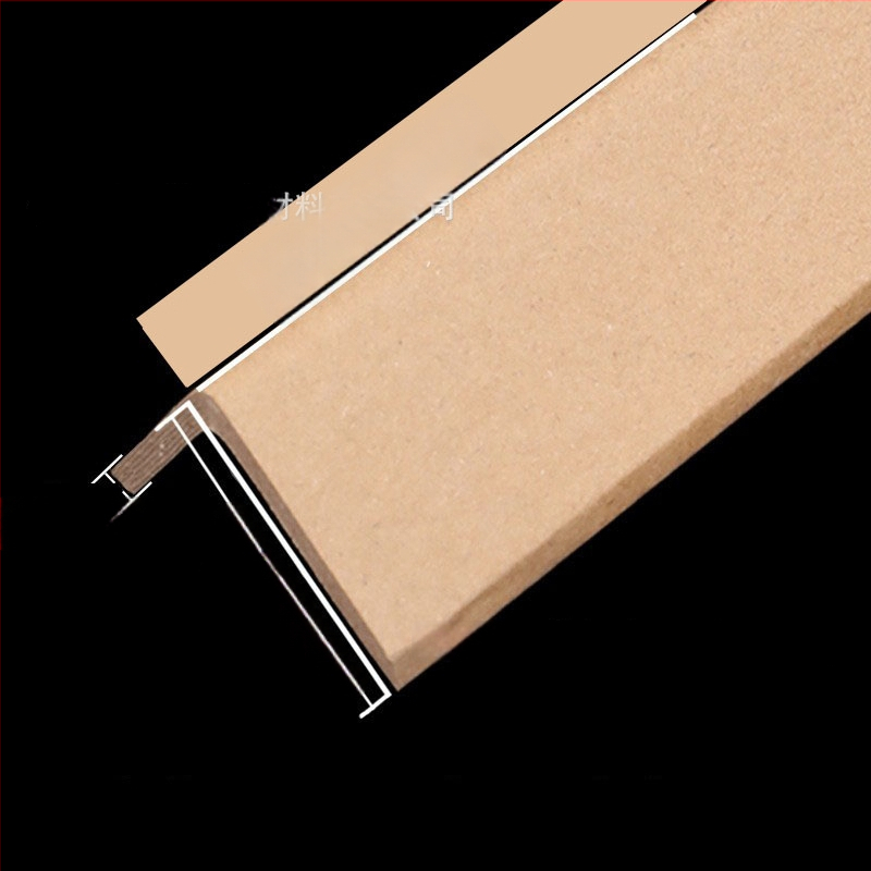 L-tvarovaný ochranný roh z papiera — kraftový papier, spracovanie papierovým strojom, potlačené logo, tvrdený